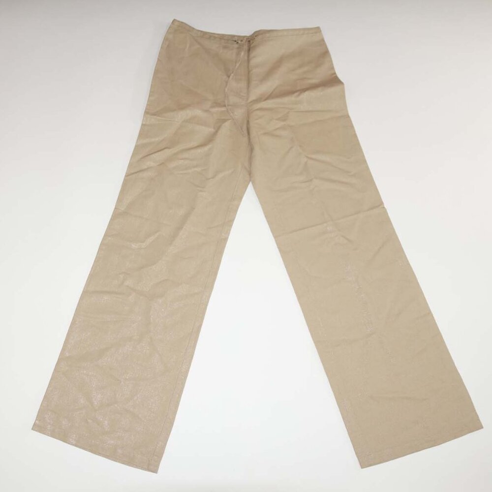 Olsen Women's Vera Wide Leg Pants Size 40 / 8 NWT Beige 33" Inseam Tie Waist